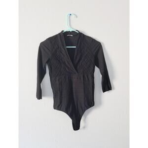 Wolford  3/4 Sleeve Stretch Bodysuit in Black